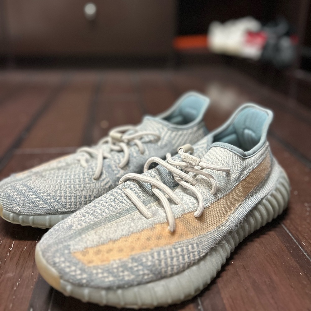 Yeezy Gray and Tan Sneakers